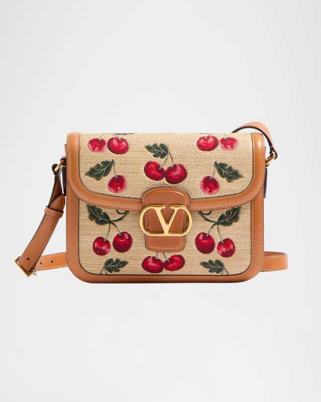 9 to 5 Cherries Jacquard Saddle Crossbody Bag